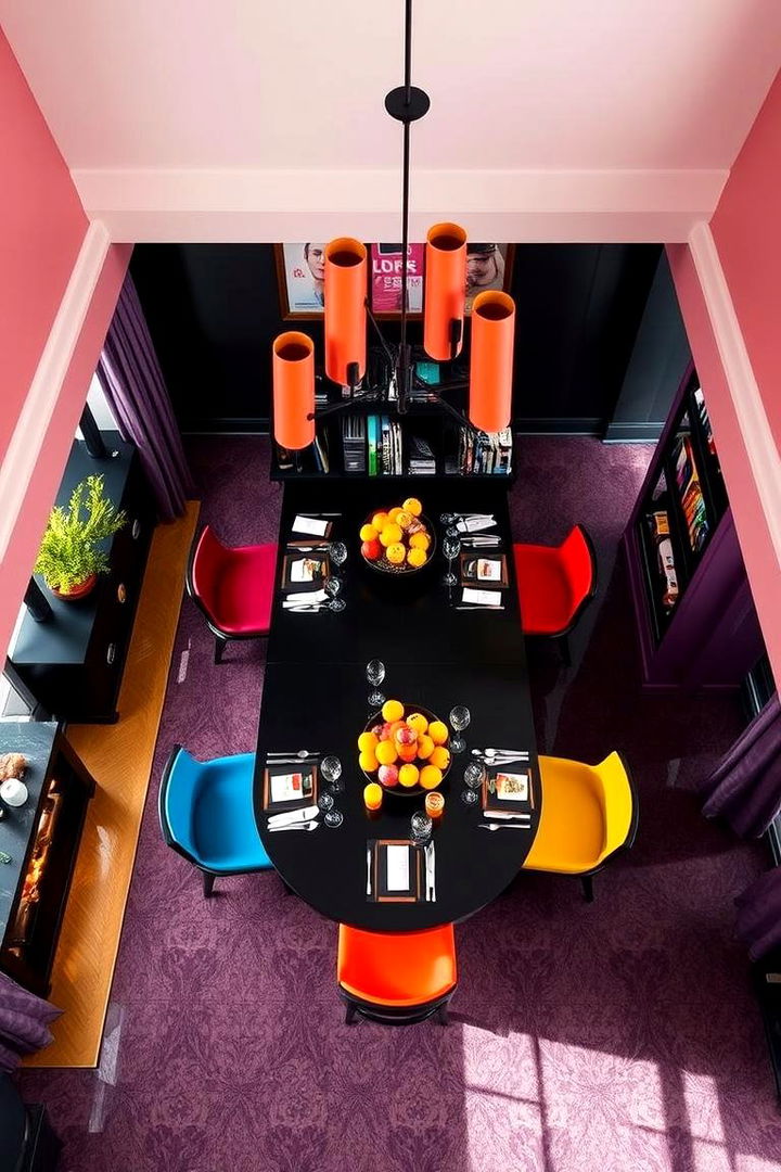 Bold Contrast Color Schemes - 22 Art Deco Dining Room Ideas