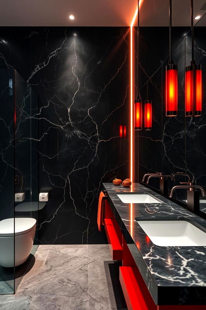 Bold Contrast Dramatic Black Marble Combinations - 22 Black Marble Bathrooms