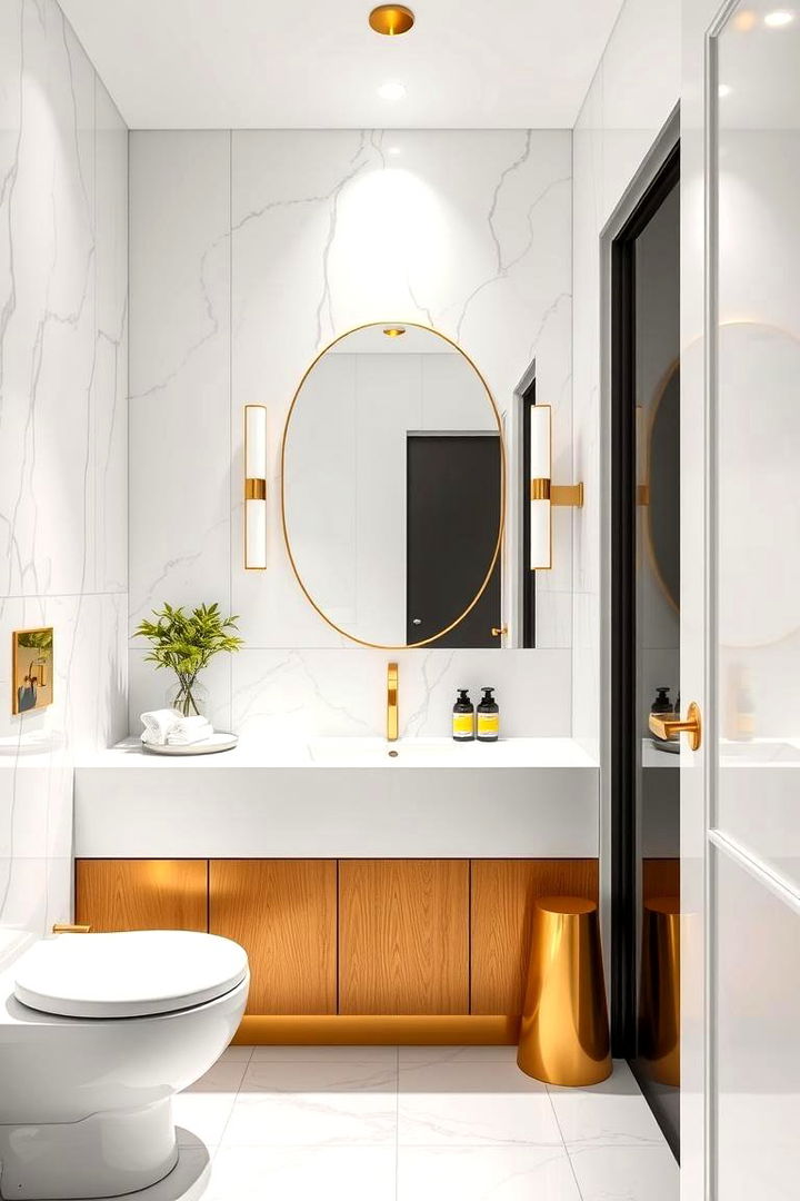 Bold Contrast in Design Elements - 22 White and Gold Bathroom Ideas