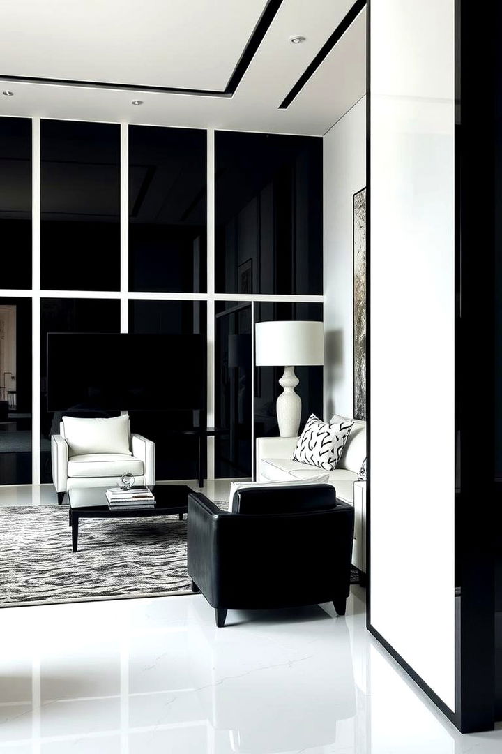 Bold Contrast of Furnishings - 22 Black and White Boho Living Room Ideas