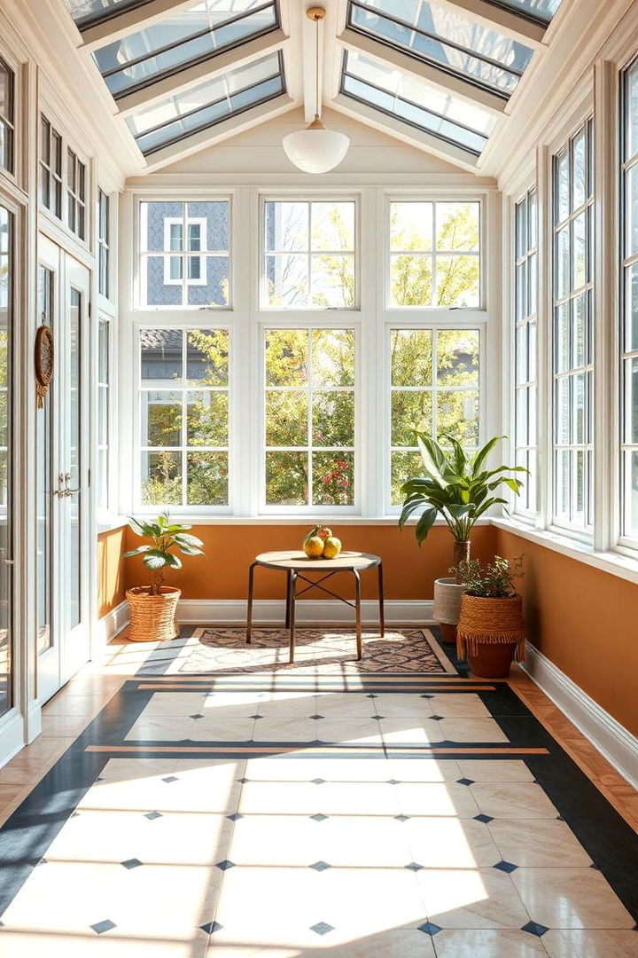 Bold Contrasting Border Details - 22 Sunroom Tile Floor Ideas