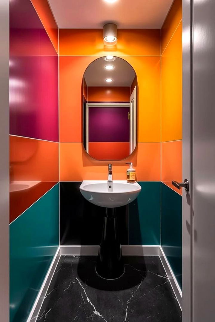 Bold Contrasting Panels - 22 Powder Room Wainscoting Ideas