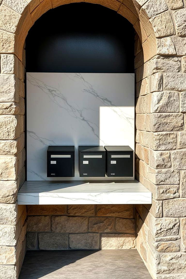 Bold Contrasting Textures - 22 Mailbox Landscaping Ideas