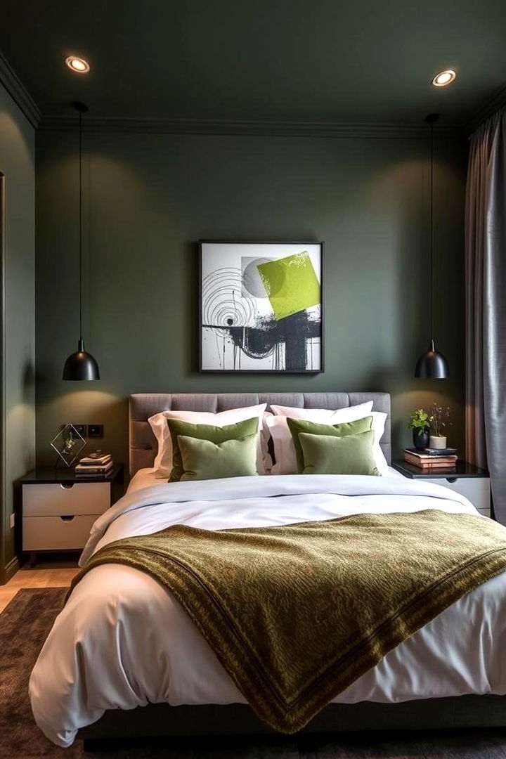 Bold Contrasts - 22 Green and Grey Bedroom Ideas