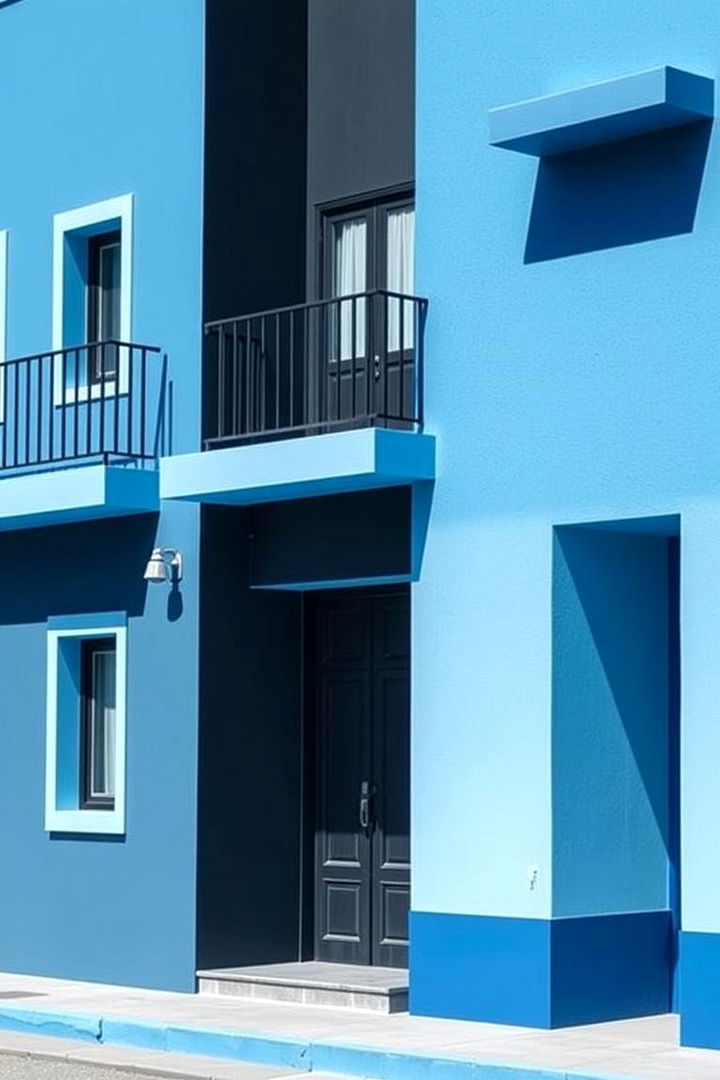 Bold Contrasts - 22 light blue house exterior ideas
