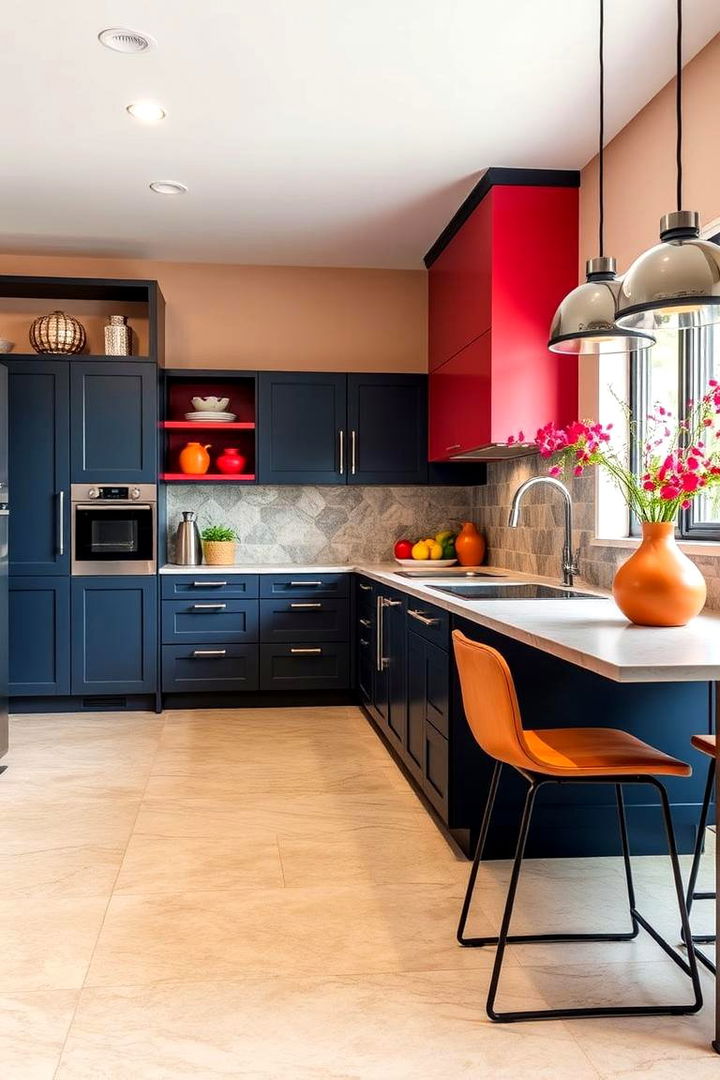 Bold Contrasts and Accents - 22 Travertine Floor Kitchen Ideas