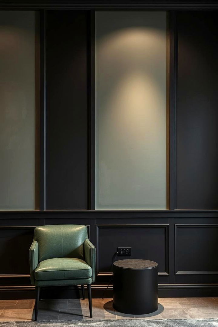 Bold Contrasts with Dark Grey - 22 Sage Green and Grey Bedroom Ideas