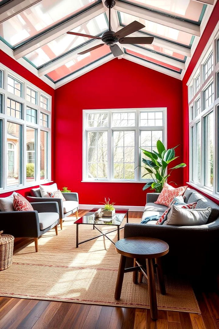 Bold Crimson Red - 22 Sunroom Color Ideas