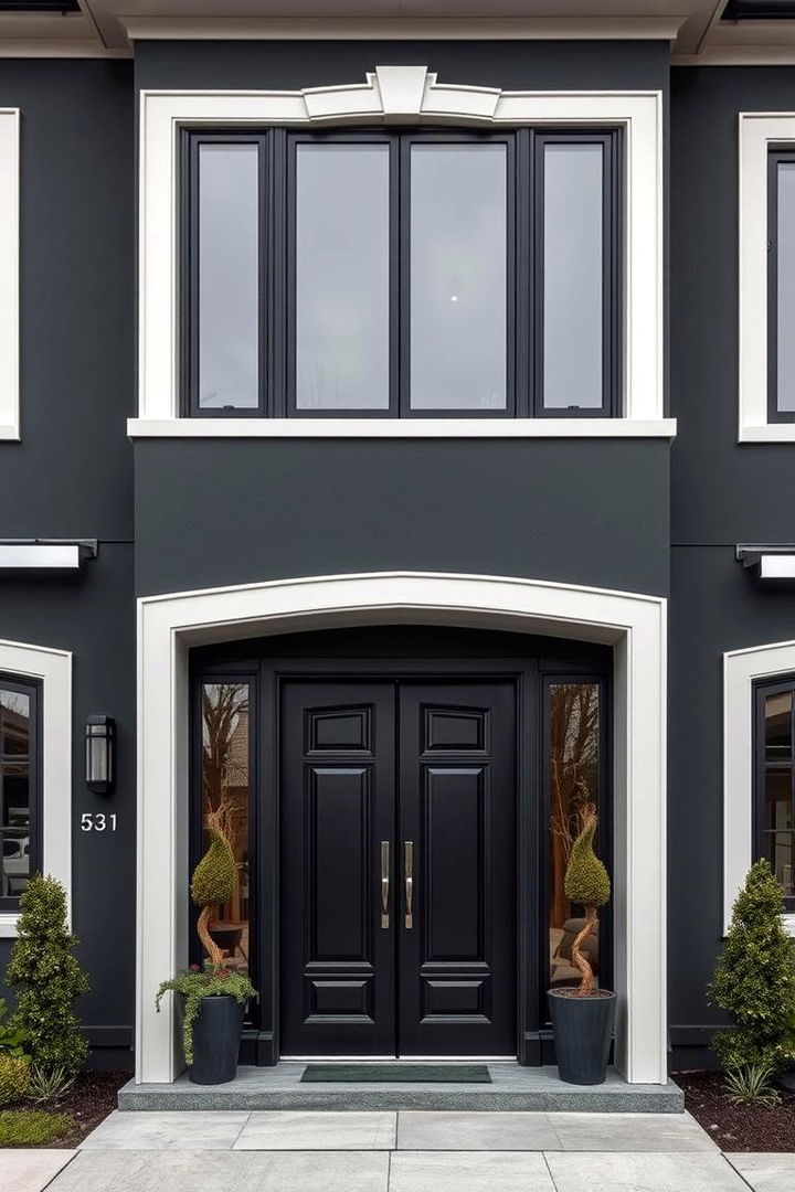 Bold Dark Gray Statement - 22 Gray Exterior House Paint Ideas