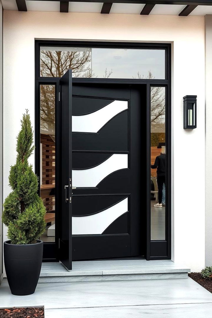 Bold Door Statement - 22 Black and White House Exterior Ideas