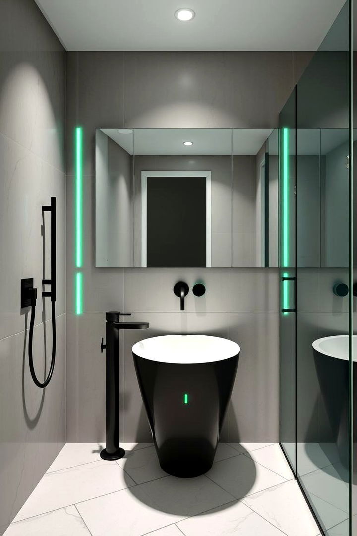 Bold Fixtures Illuminate Spaces - 22 Black and Green Bathroom Ideas