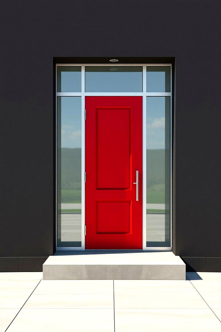 Bold Focal Red Door - 22 Dark Red House Exterior Ideas