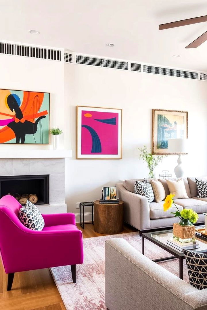 Bold Fuchsia Focal Points - 22 Pink Living Room Ideas