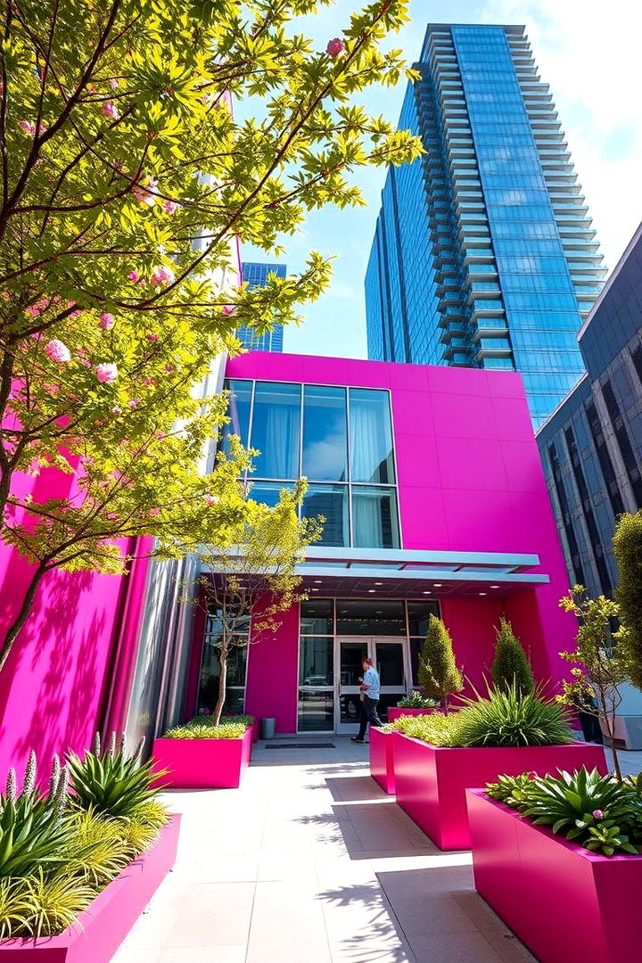 Bold Fuchsia Statement - 22 Pink House Exterior Ideas