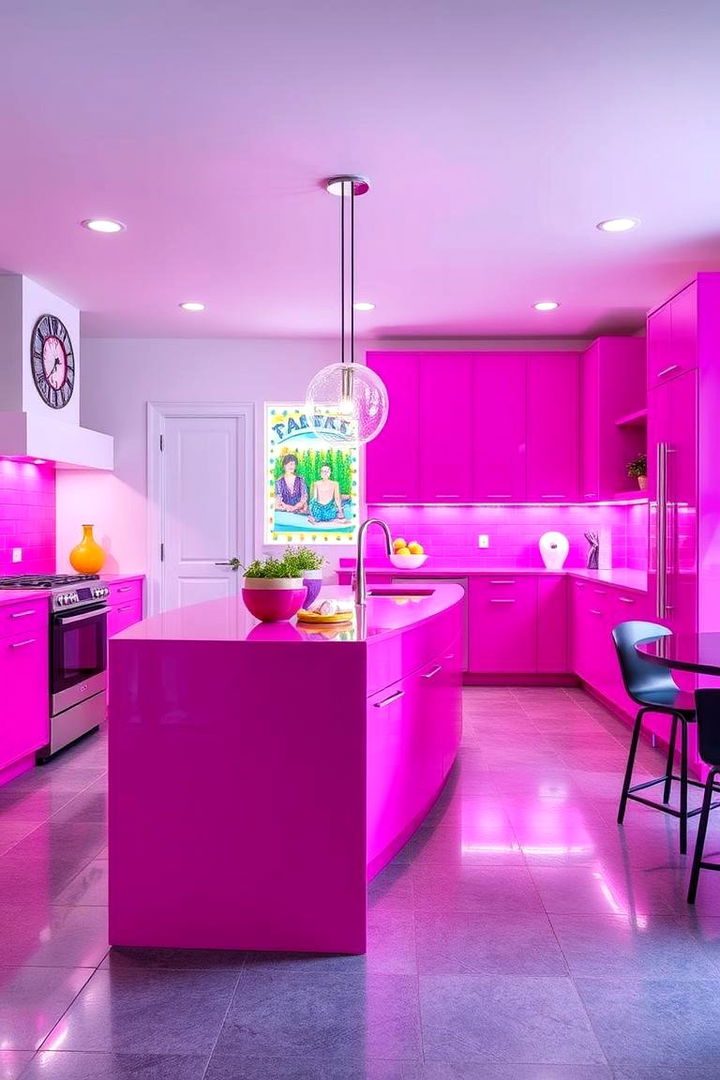Bold Fuchsia Statement - 22 Kitchen Island Color Ideas