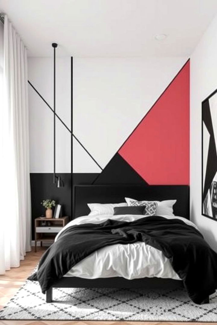 Bold Geometric Designs - 22 Black and White Bedroom Ideas