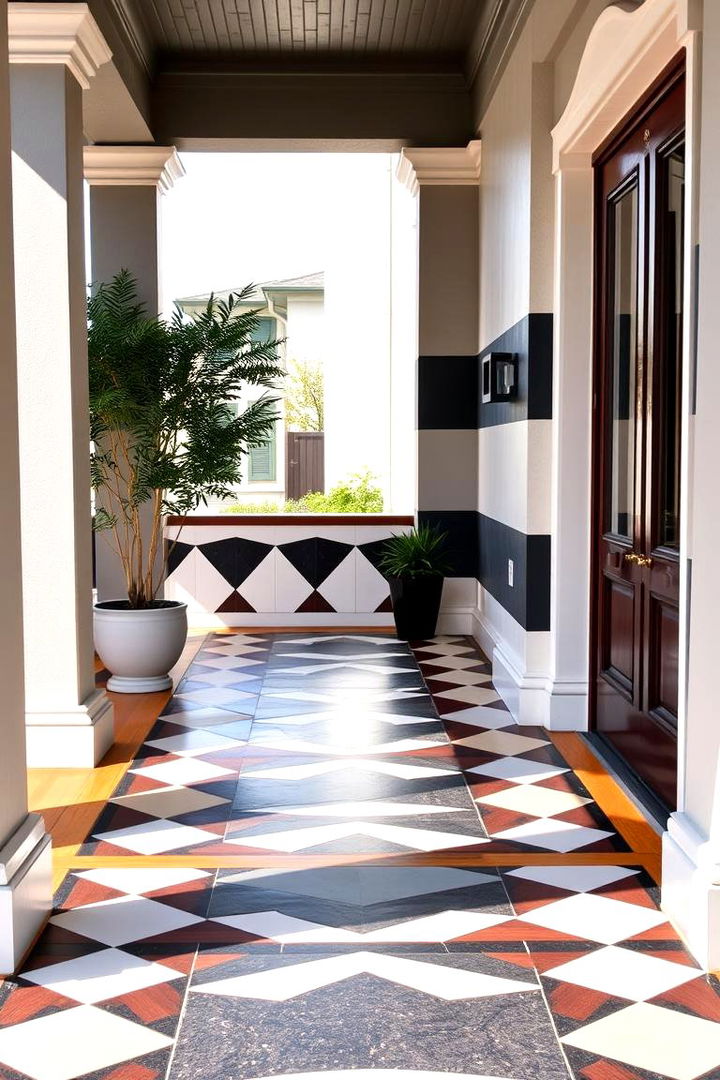 Bold Geometric Designs - 22 Front Porch Tile Ideas