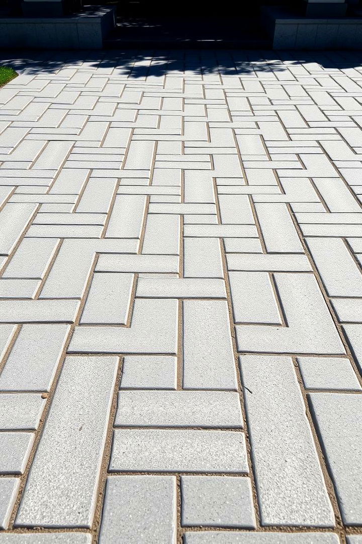 Bold Geometric Pattern Integration - 22 Grey Paver Walkway Ideas