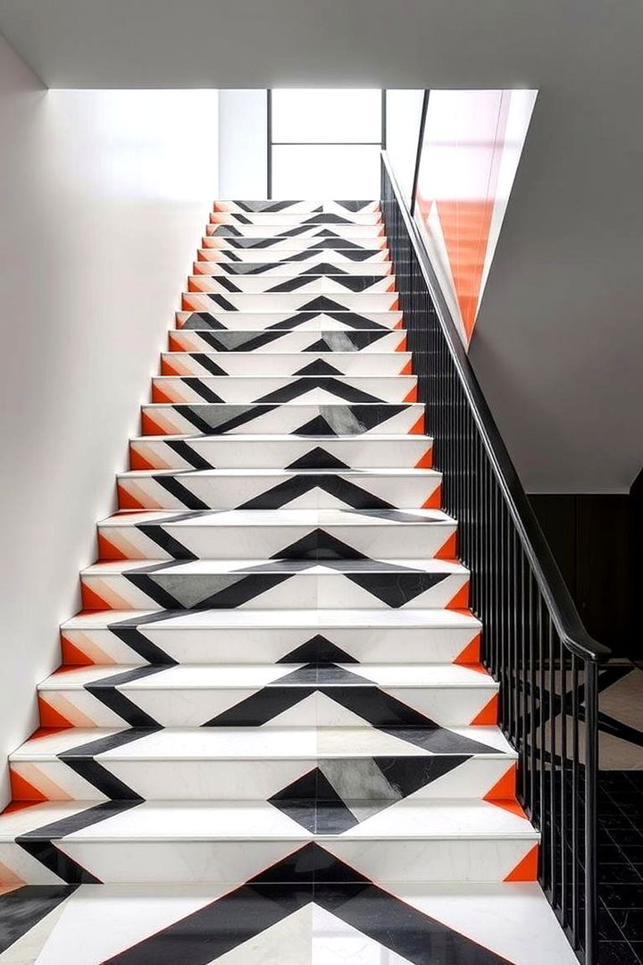 Bold Geometric Patterns - 22 Contemporary Staircase Design Ideas