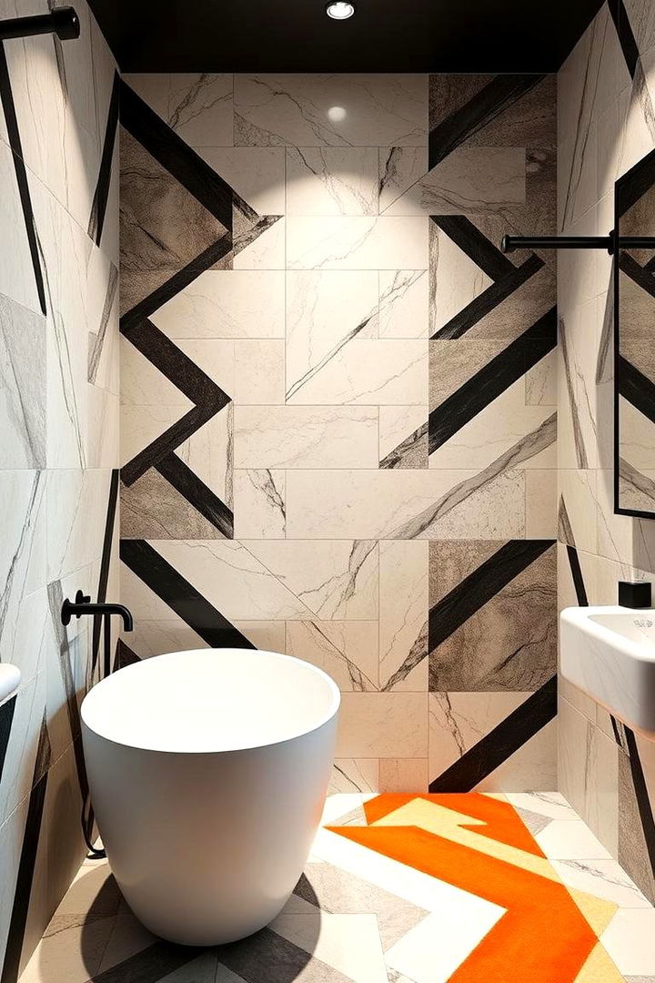 Bold Geometric Patterns - 22 Bathtub Surround Ideas