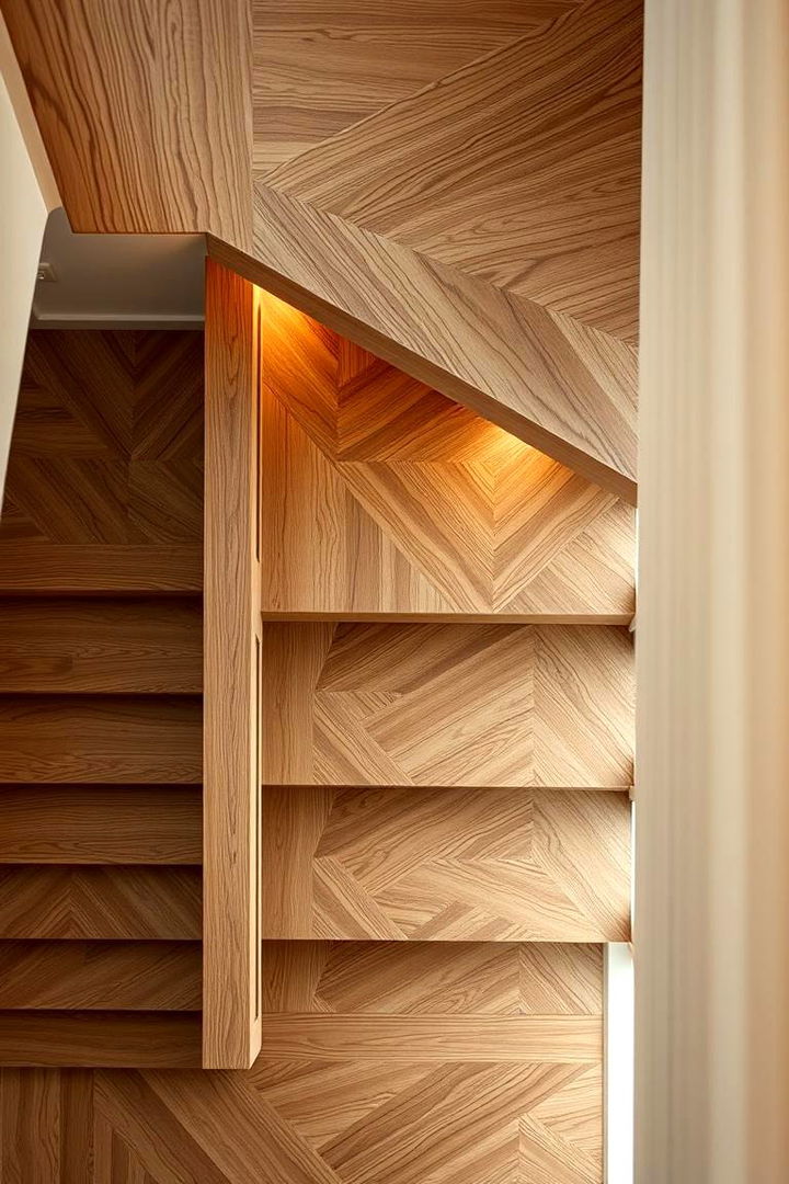 Bold Geometric Patterns - 22 White Oak Staircase Ideas