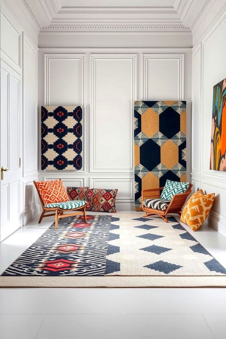 Bold Geometric Patterns For Visual Impact - 22 Mid-Century Modern Living Room Ideas