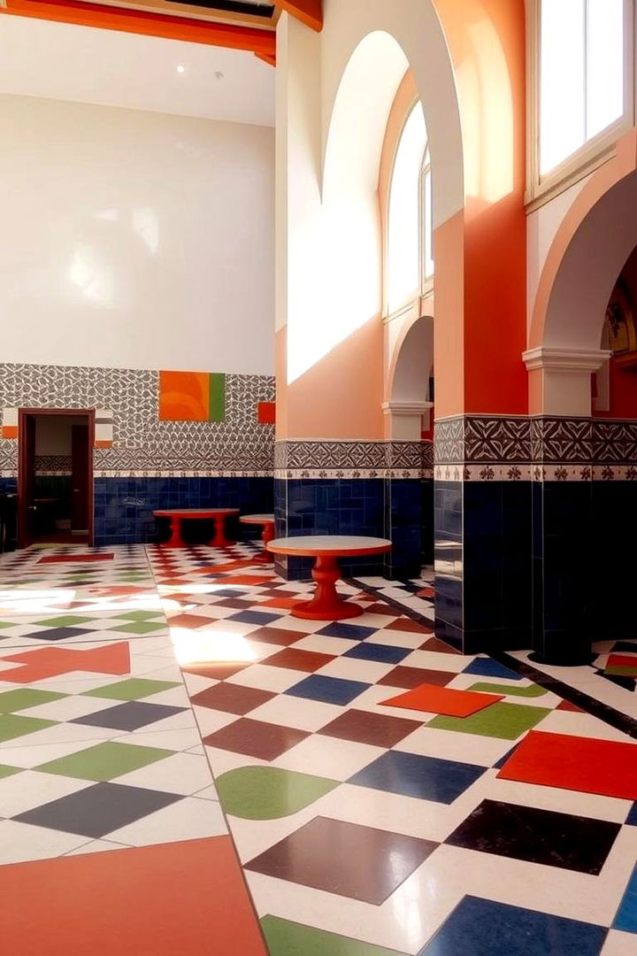 Bold Geometric Patterns for Visual Excitement - 22 Kids Bathroom Ideas