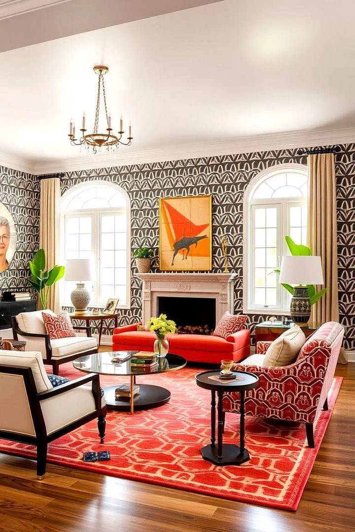 Bold Geometric Patterns - 22 1922s Living Room Design Ideas