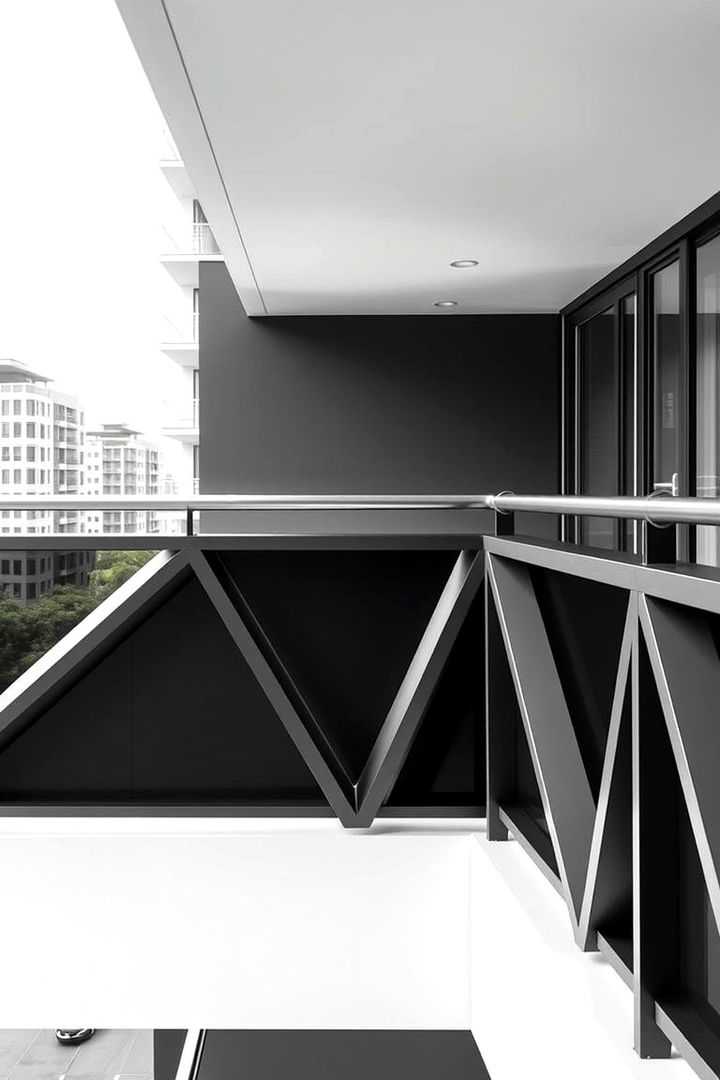 Bold Geometric Shapes - 22 Balcony Railing Design Ideas