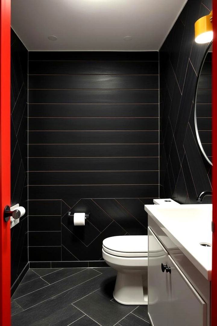 Bold Geometric Shiplap Patterns - 22 shiplap bathroom ideas