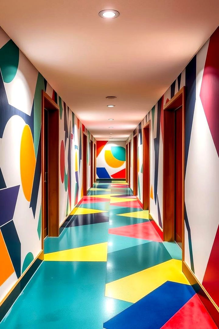 Bold Geometric Statements - Creative Hallway Wallpaper Ideas for Stylish Entryways