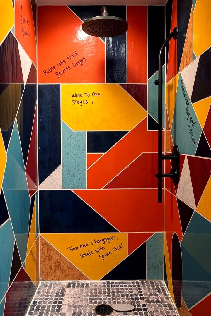 Bold Geometric Tiles - 22 Shower Surround Ideas