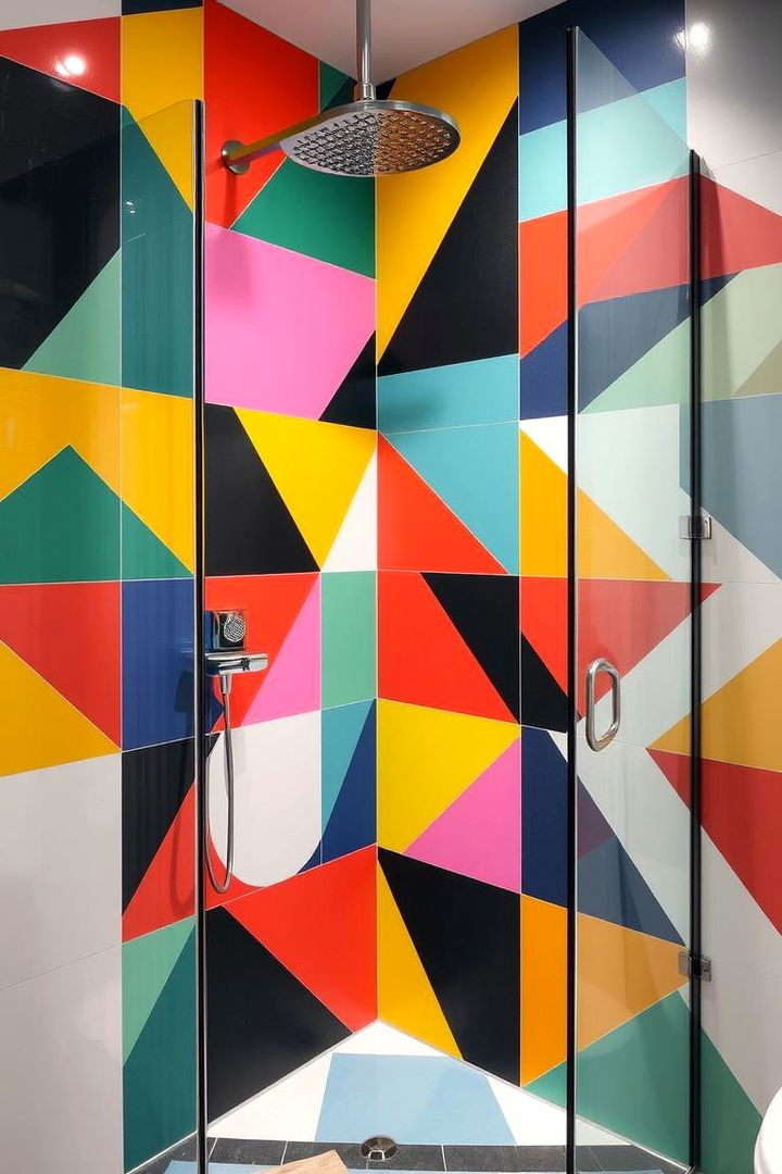 Bold Graphic Pattern Walls - 22 Shower Wall Ideas