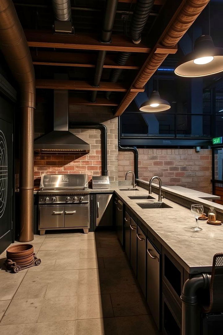 Bold Industrial Outdoor Kitchen - 22 Outdoor Kitchen Designs