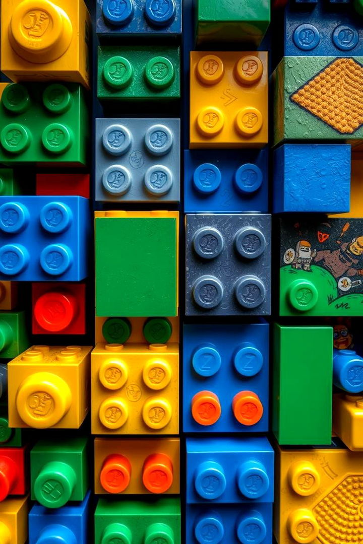 Bold Lego Texture Accents - 22 Lego Bedroom Ideas