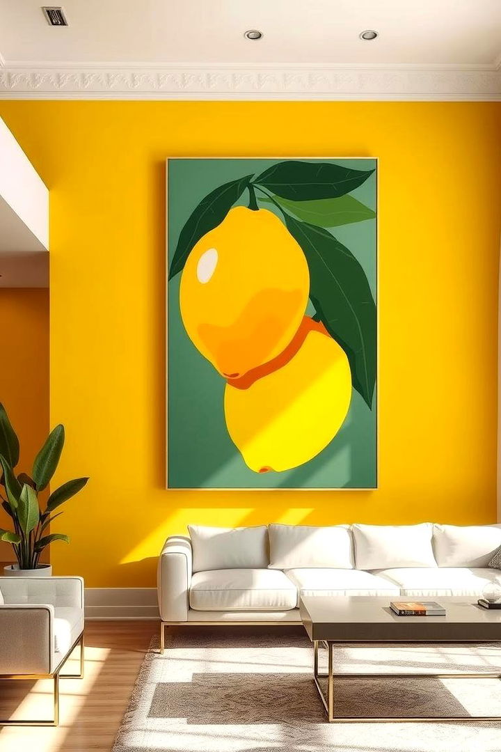 Bold Lemon Artwork - 22 Lemon Bedroom Ideas
