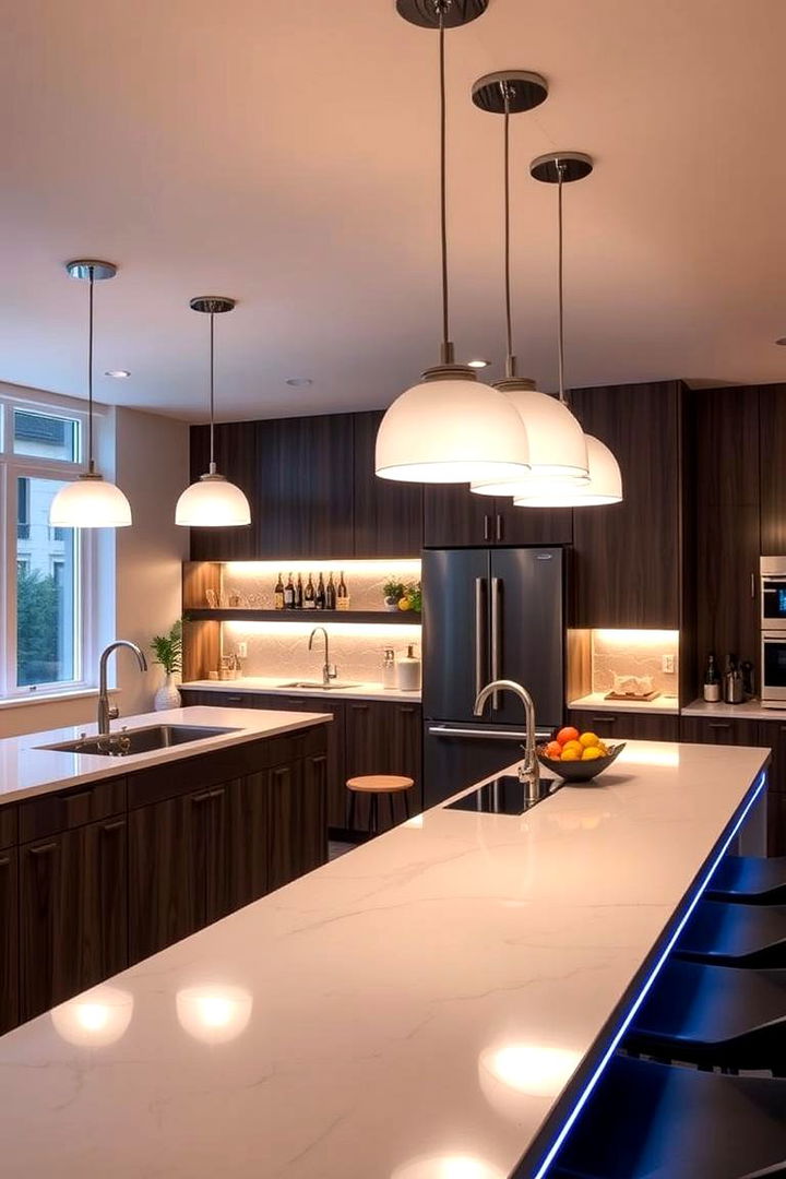 Bold Lighting Features - 22 Breakfast Bar Ideas