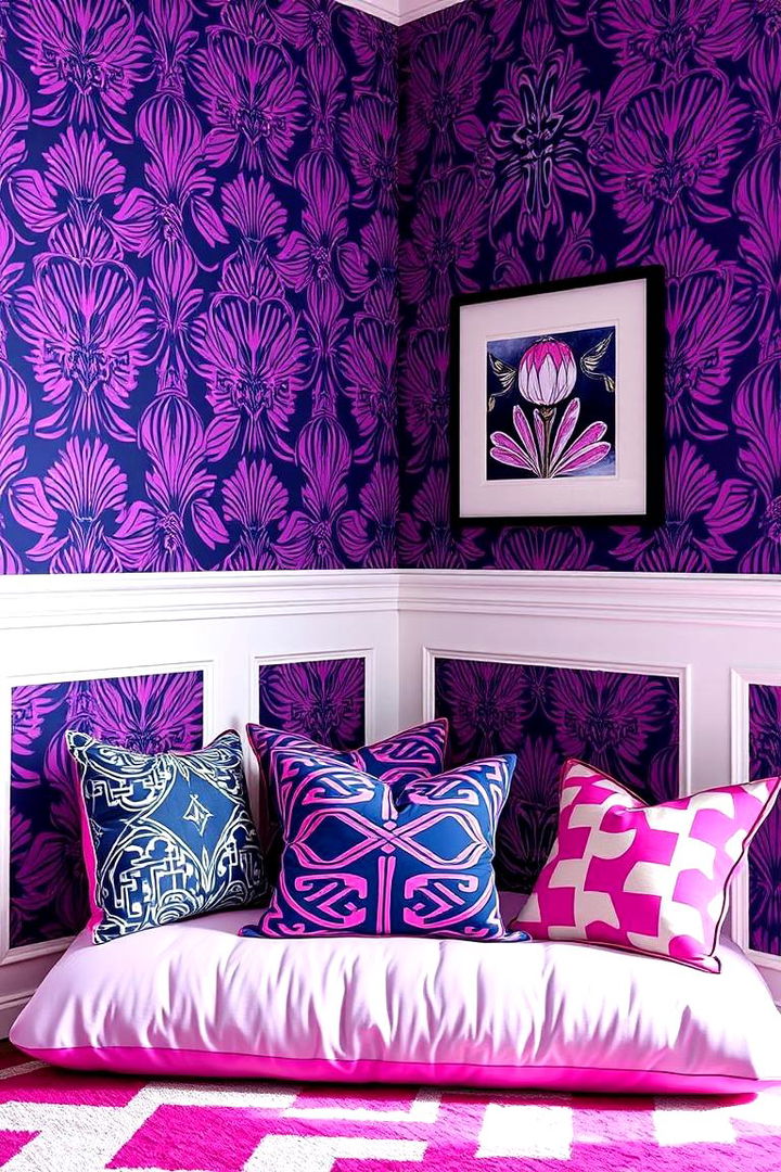Bold Lilac Patterns - 22 Lilac Bedroom Ideas