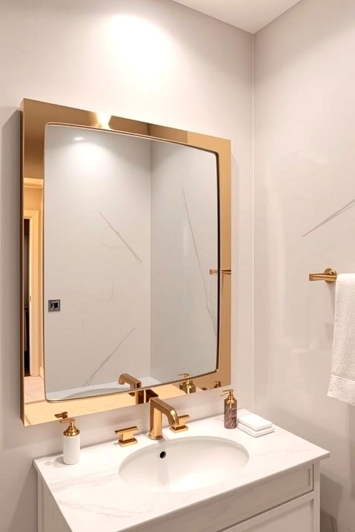 Bold Metallic Finishes - 22 Bathroom Mirror Ideas