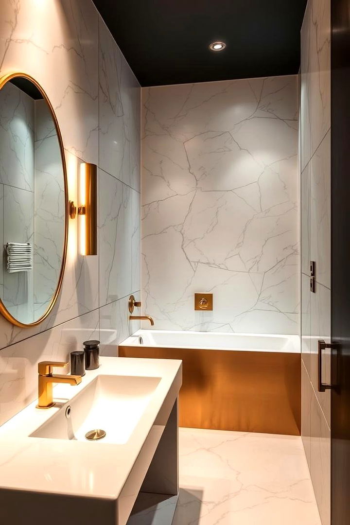 Bold Metallic Highlights - 22 Eclectic Bathroom Ideas