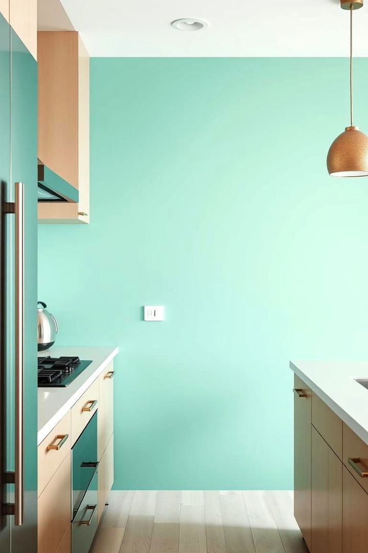 Bold Mint Green Accent Walls - 22 Mint Green Kitchen Ideas