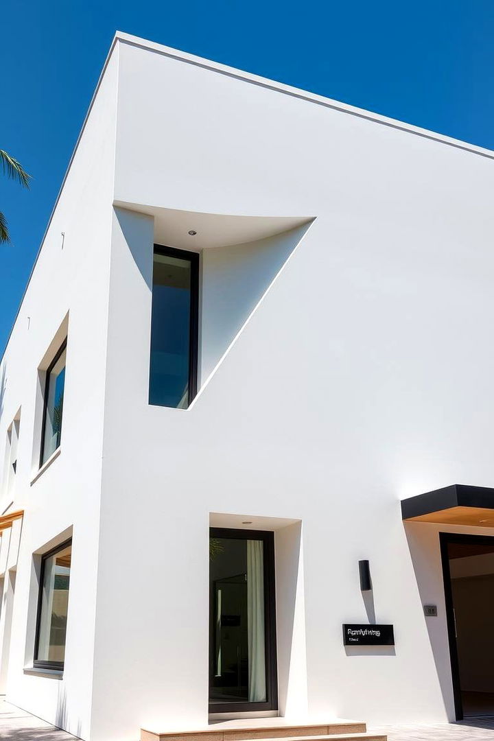 Bold Modern Facade - 22 White Home Exterior Ideas