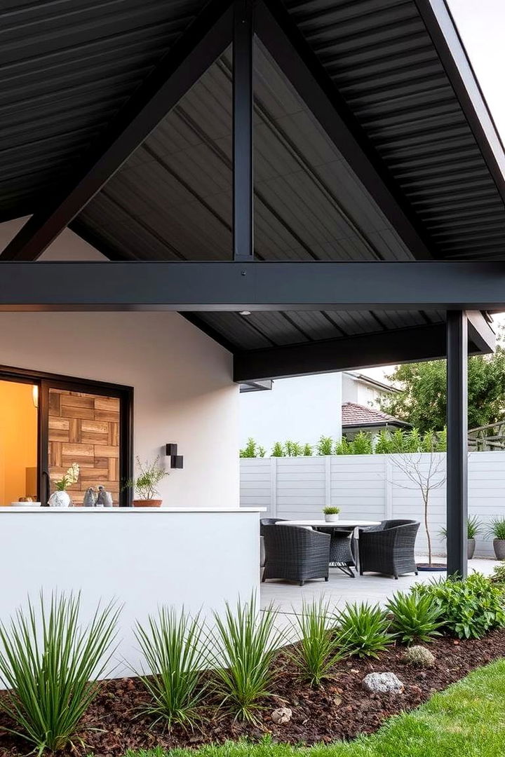 Bold Modern Integration - 22 Metal Roof Porch Design Ideas