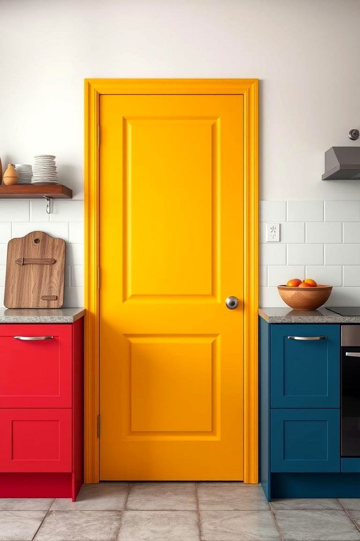 Bold Modern Painted Doors - 22 Kitchen Door Design Ideas