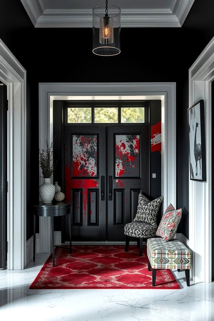 Bold Monochrome Accent - 22 Black and White Entryway Design Ideas