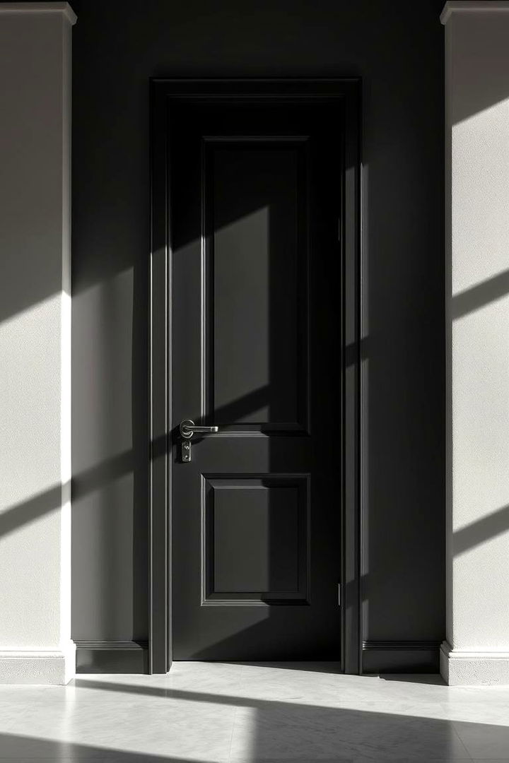 Bold Monochrome Statement Door - 22 Door Painting Ideas