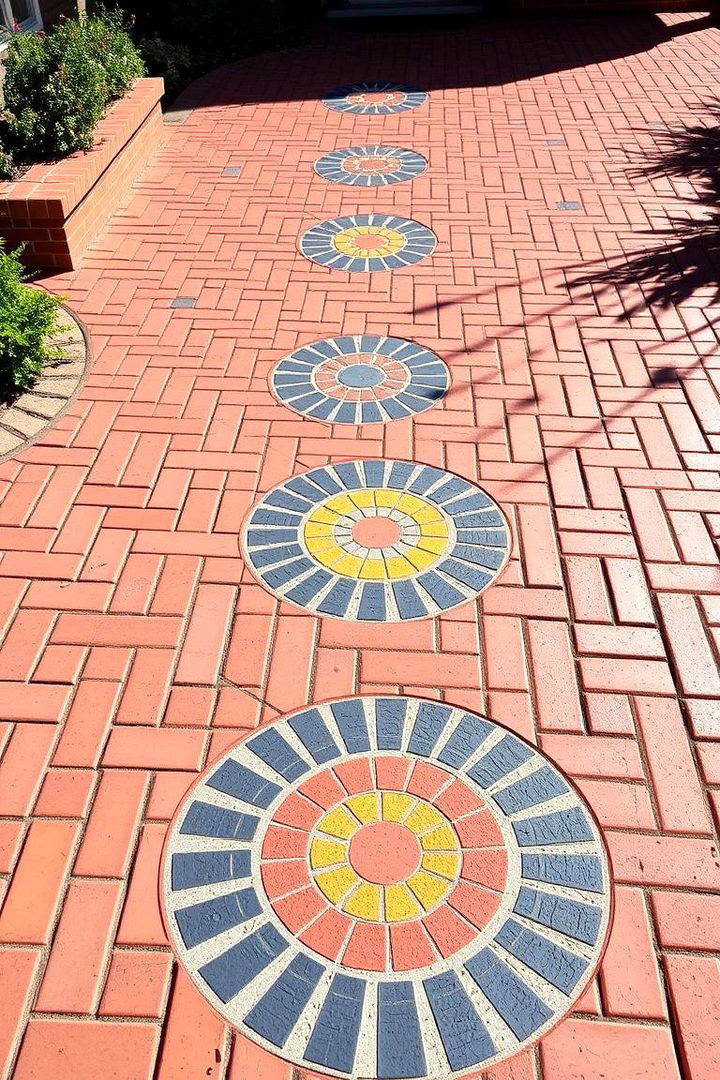Bold Mosaic Accent Design - 22 Brick Patio Ideas