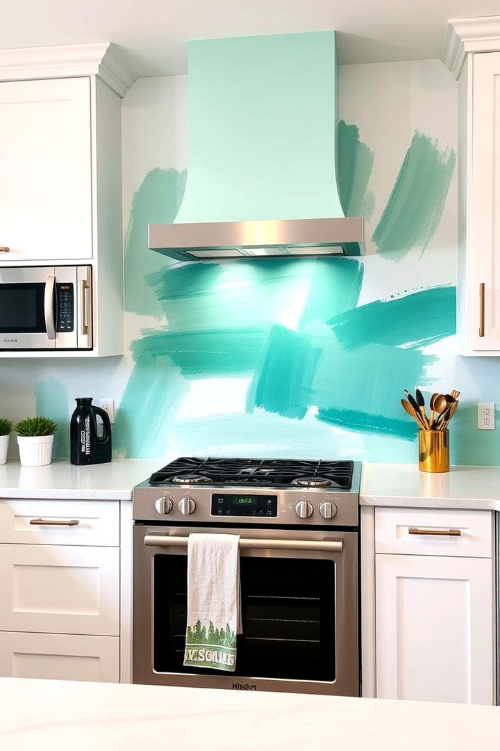 Bold Murals in Seafoam Green Kitchens - 22 Seafoam Green Kitchen Ideas