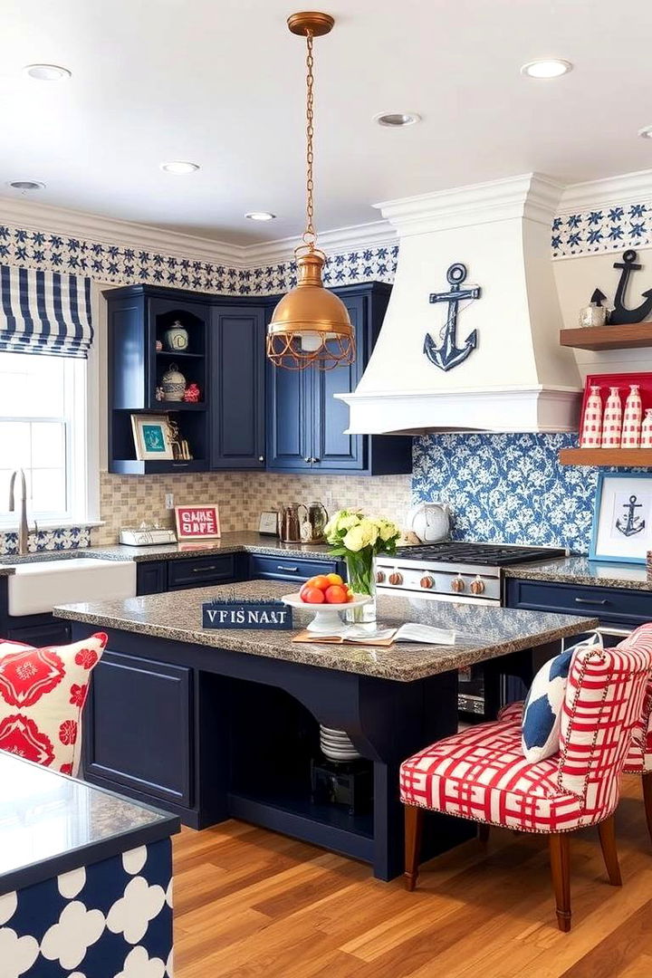 Bold Nautical Patterns - 22 coastal kitchen ideas