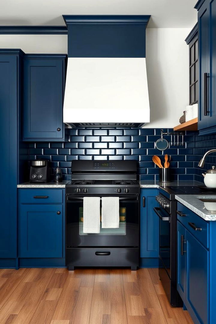 Bold Navy Blue Cabinets - 22 What Color Cabinets Go With Black Appliances